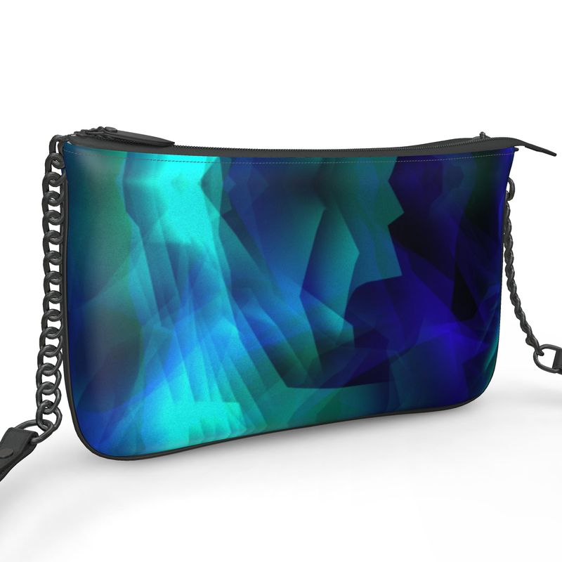 "Boulder Opal" Smooth Nappa Leather Pochette Double Zip Bag