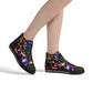Color and Fire High-Top Canvas Shoes - Black