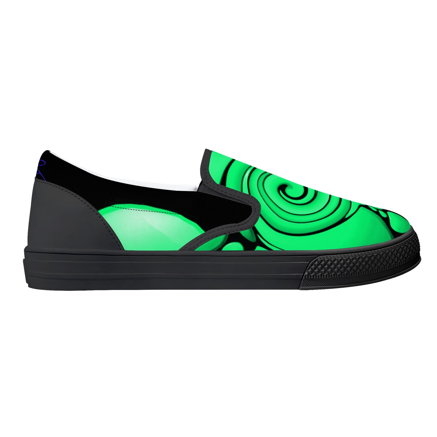Green Twisted Ellipses Slip-on Shoes Black