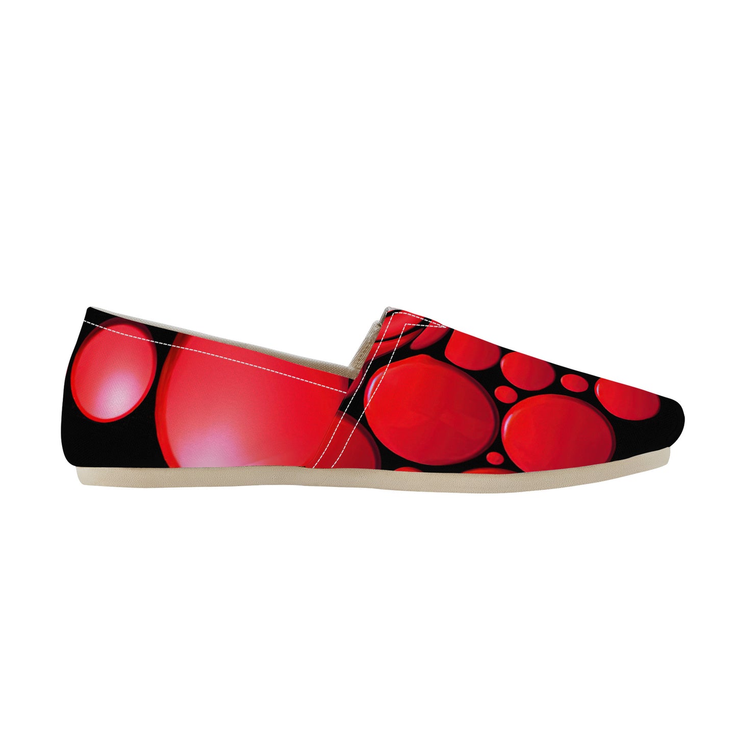 Red Twisted Ellipses Casual Flat Driving Shoe