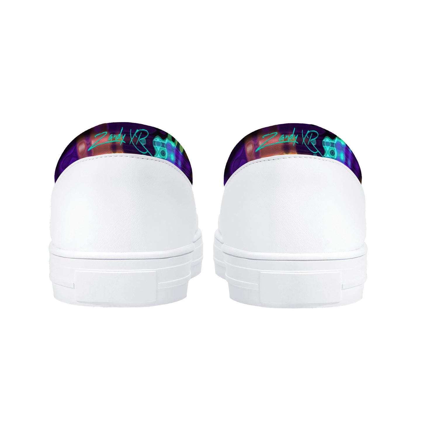 Color and Fire Glitch Slip-on Shoes - White