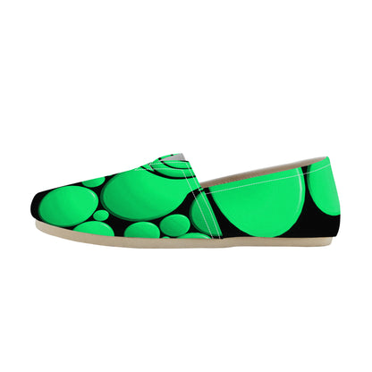 Green Twisted Ellipses Casual Flat Driving Shoe