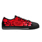 Red Twisted Ellipses Low-Top Canvas Shoes - Black