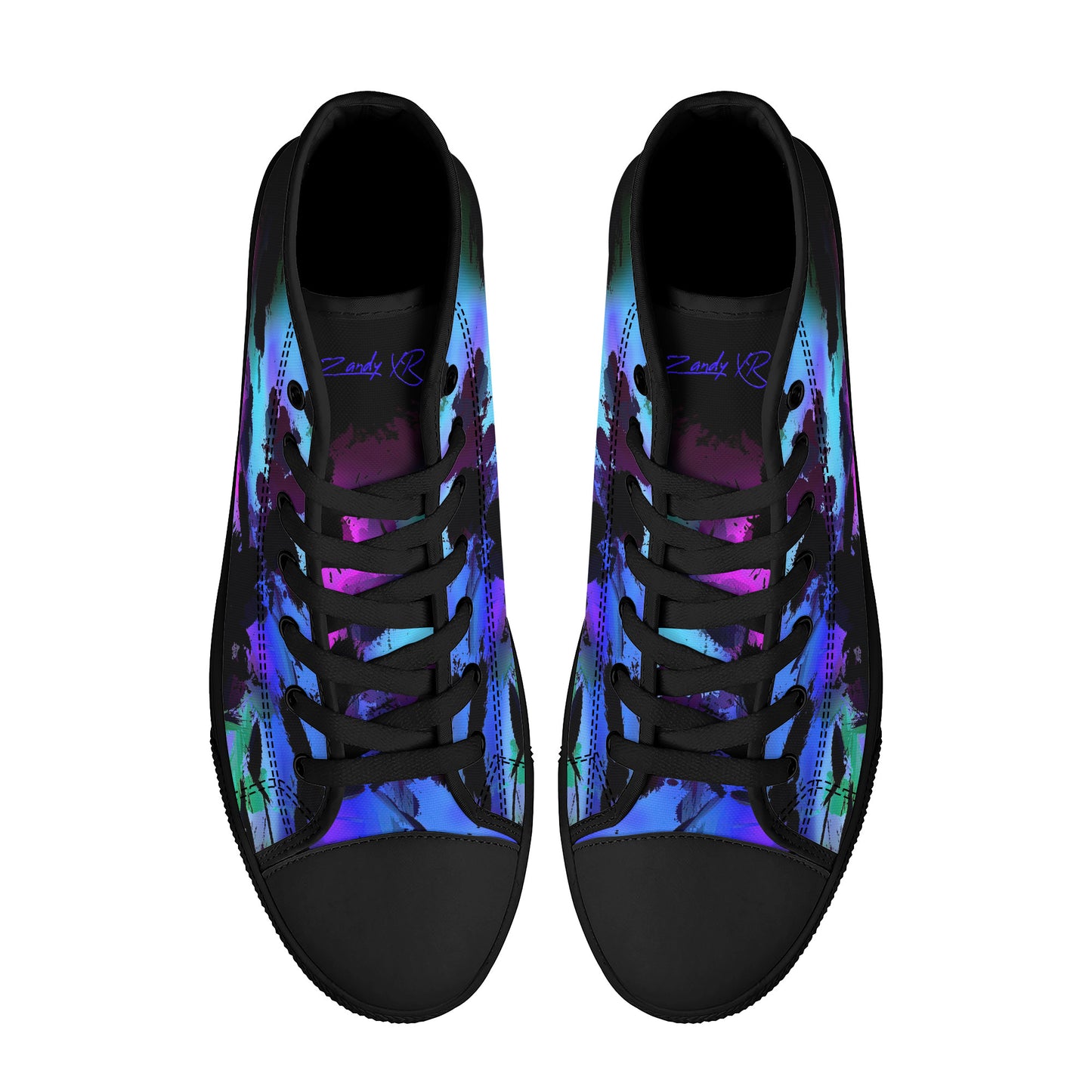 Color Implosion High-Top Canvas Shoes- Black