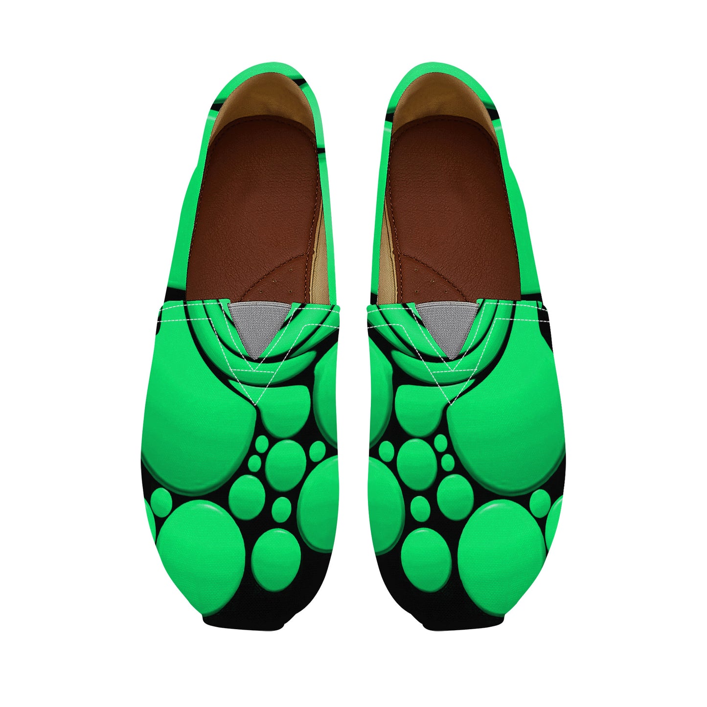 Green Twisted Ellipses Casual Flat Driving Shoe