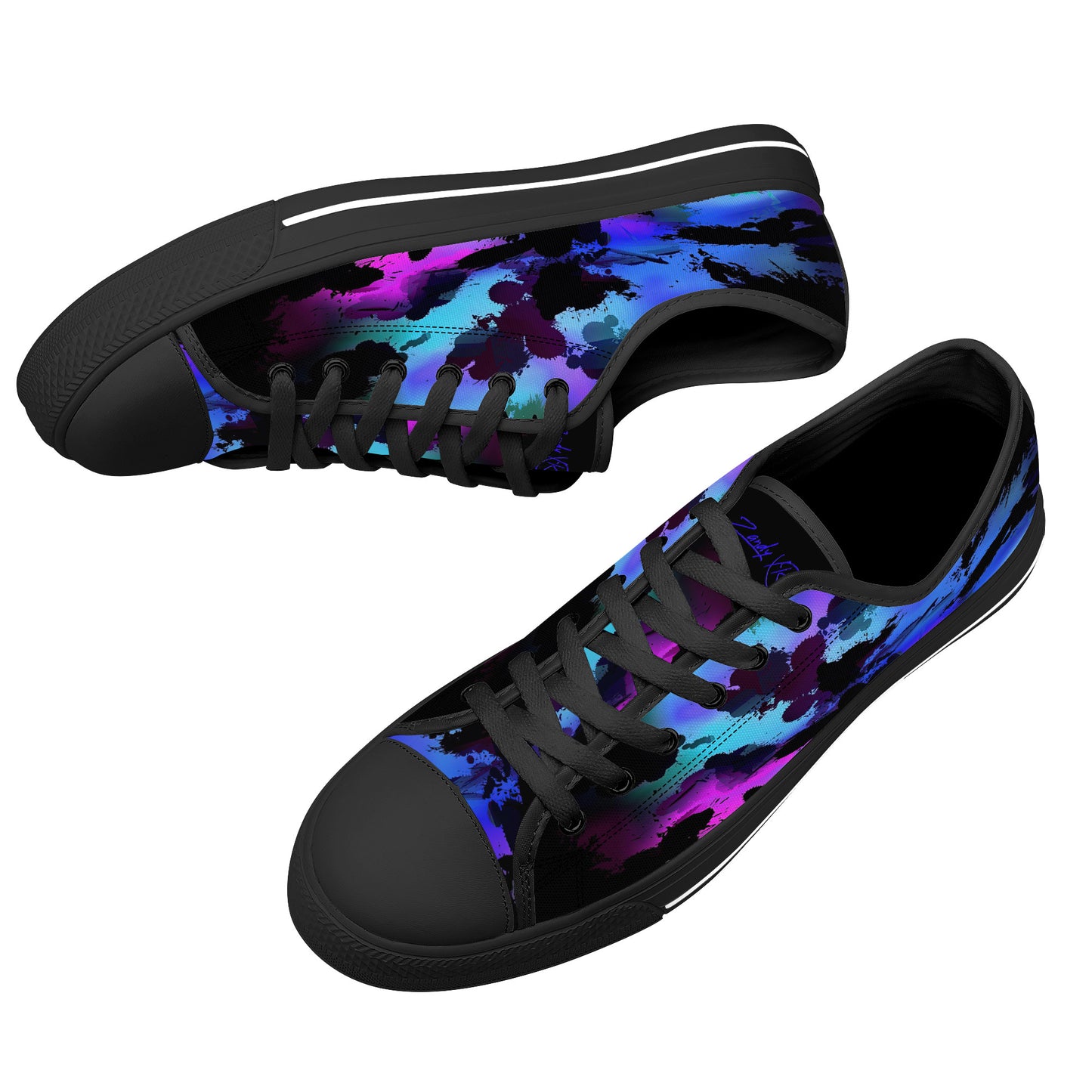 Color Implosion Low-Top Canvas Shoes - Black