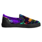 Color and Fire Glitch Slip-on Shoes Black