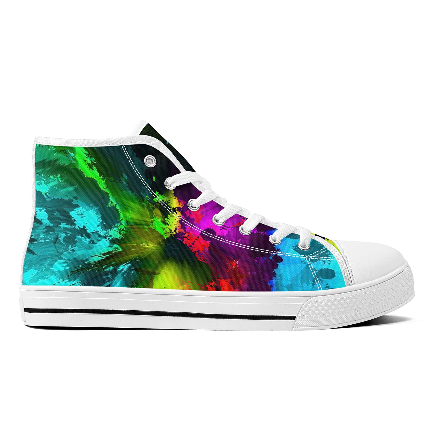Color Implosion 2 High-Top Canvas Shoes  - White