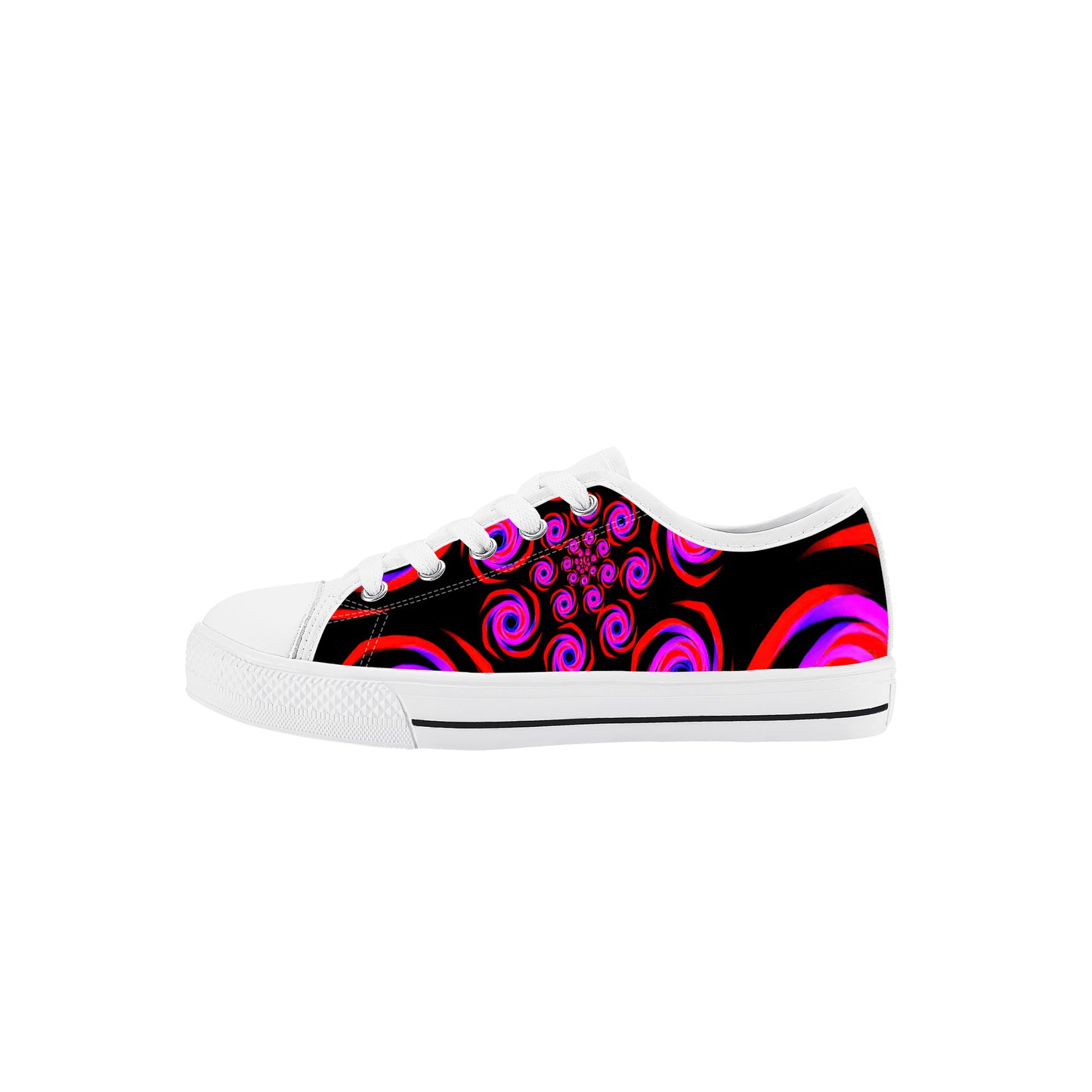 Pink Spiral Kids Low Top Canvas Shoes