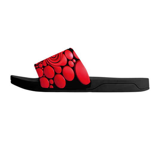 Red Twisted Ellipses Slide Sandals
