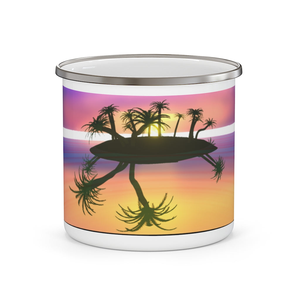 "Tropical Reflections" Enamel Camping Mug