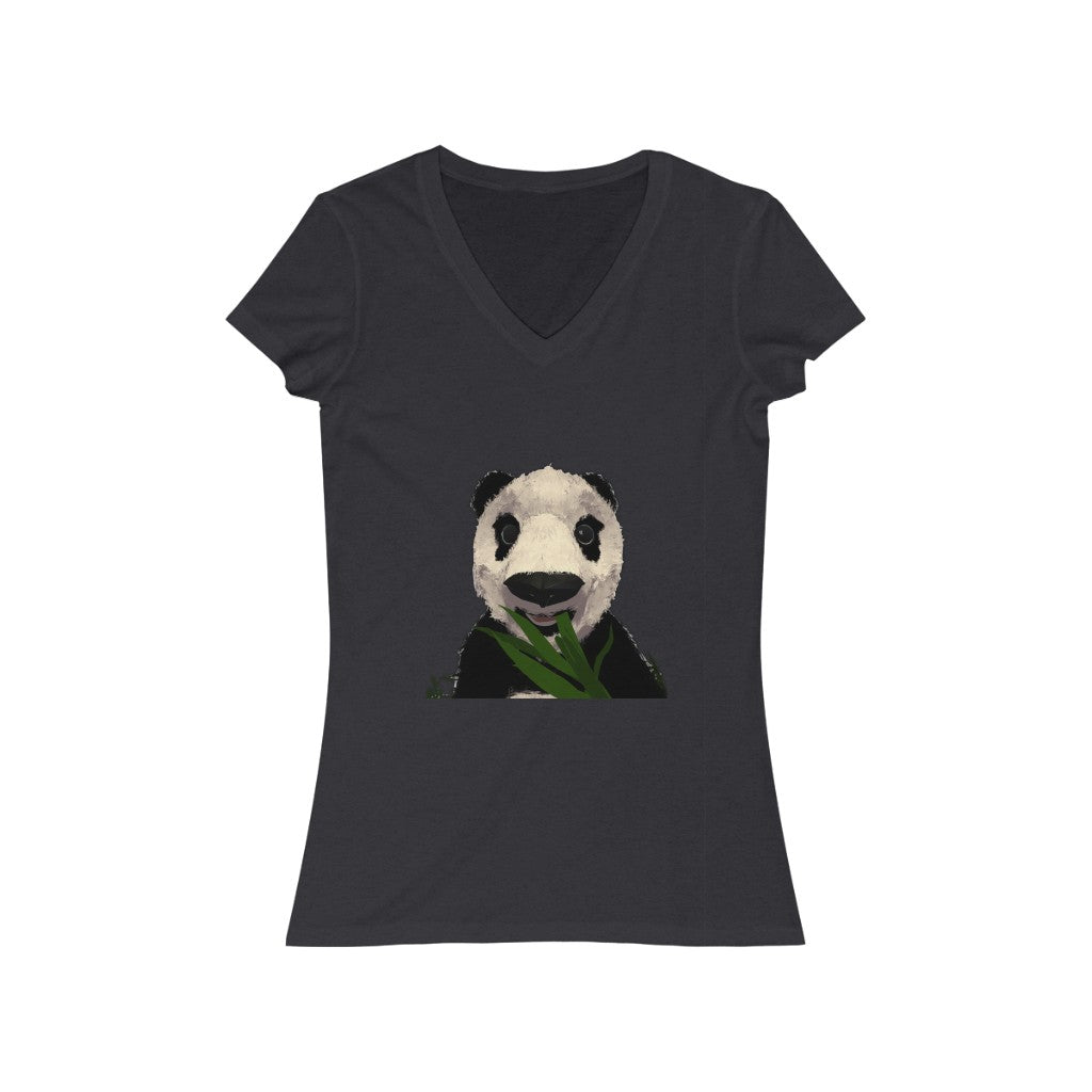 Panda Women's Jersey Short Sleeve V-Neck Tee