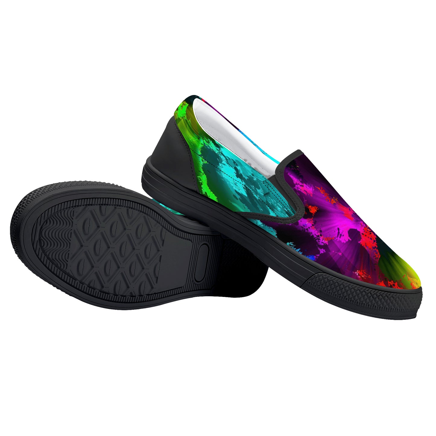 Color Implosion Slip-on Shoes Black