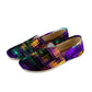 Color and Fire Glitch Casual Flat Driving Shoe