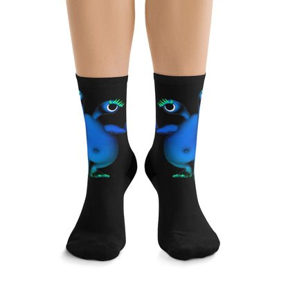 Blue Alien DTG Socks (black)