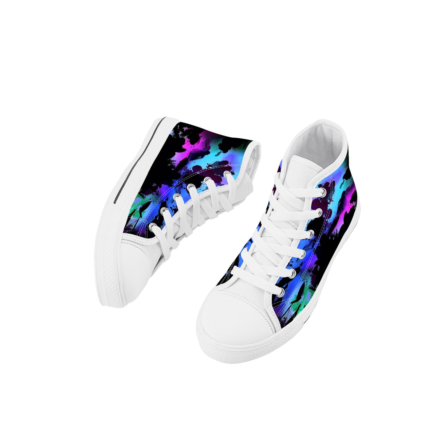 Color Implosion Kids High Top Canvas Shoes