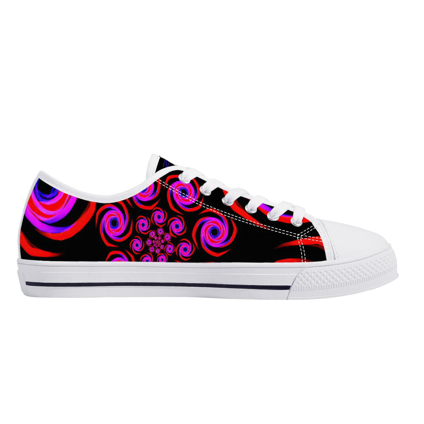 Pink Twisted Low-Top Canvas Shoes- White
