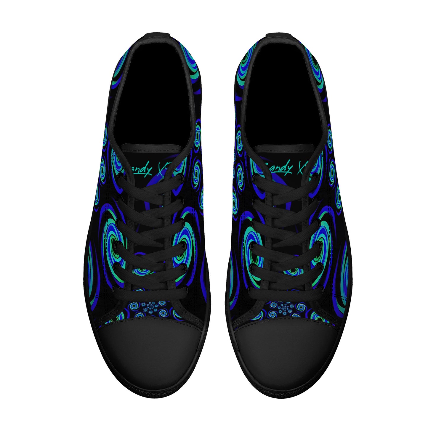 Blue Twisted Low-Top Canvas Shoes - Black