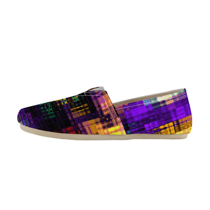 Color and Fire Glitch Casual Flat Driving Shoe
