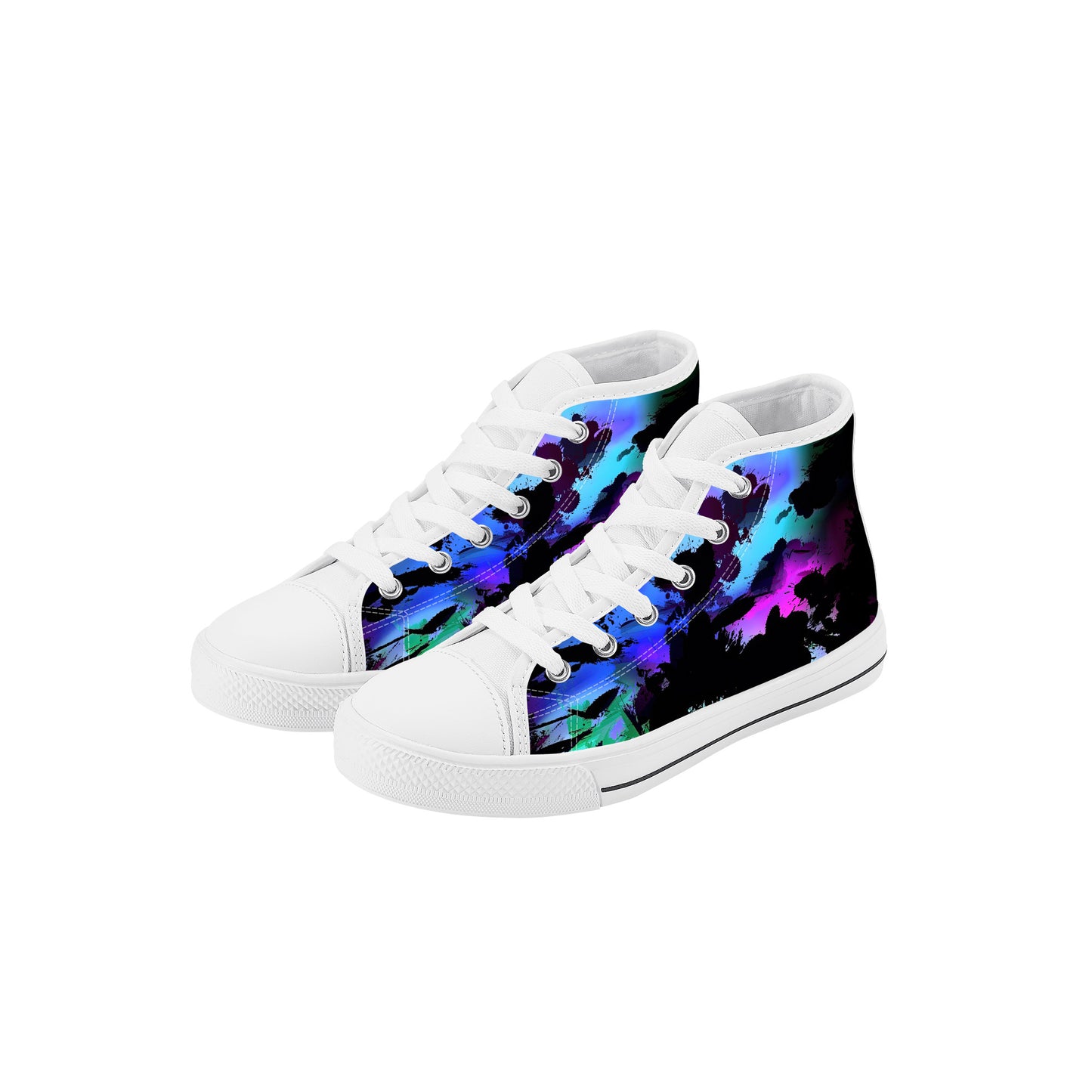 Color Implosion Kids High Top Canvas Shoes