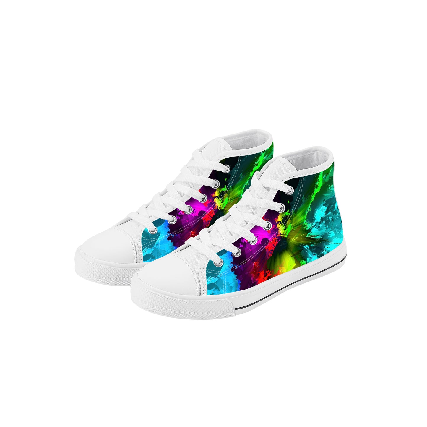 Color Implosion 2 Kids High Top Canvas Shoes