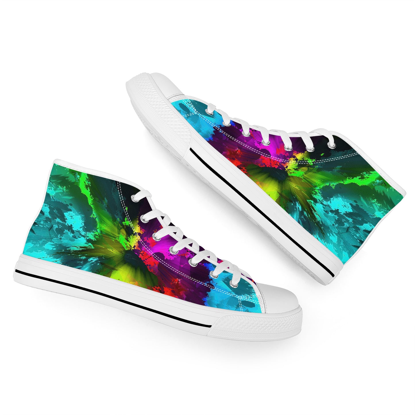 Color Implosion 2 High-Top Canvas Shoes  - White
