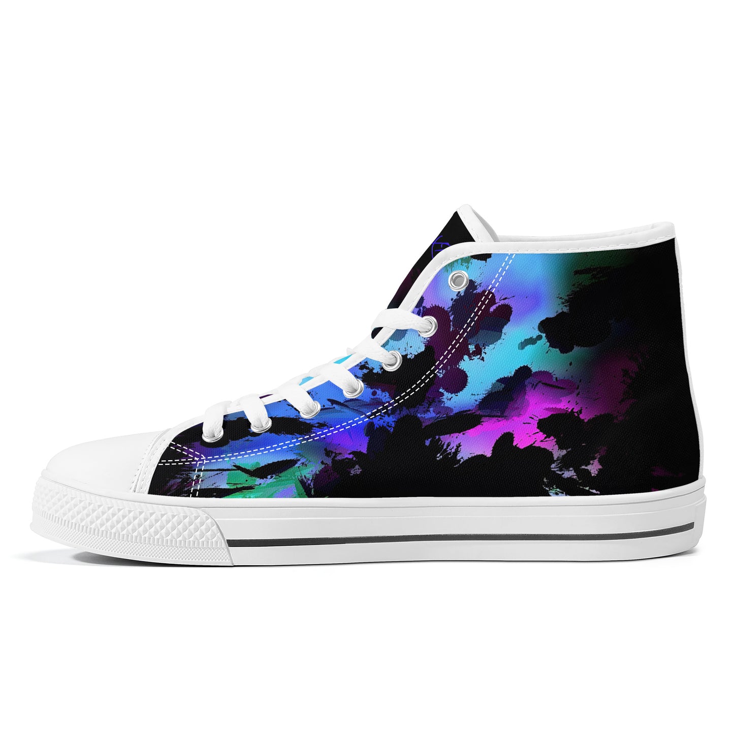 Color Implosion High-Top Canvas Shoes - White