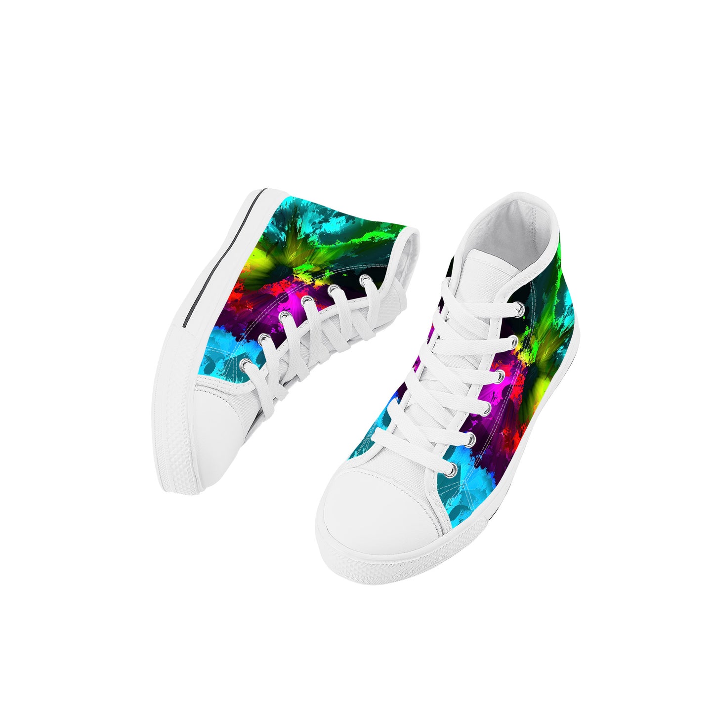 Color Implosion 2 Kids High Top Canvas Shoes