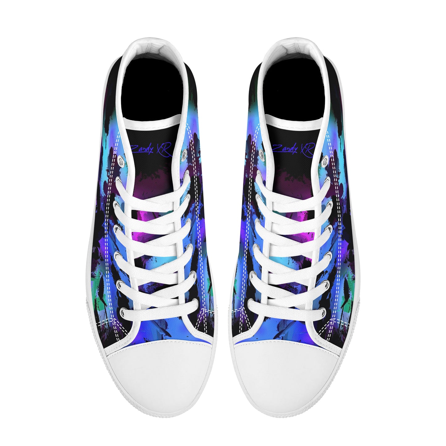 Color Implosion High-Top Canvas Shoes - White
