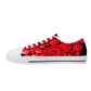 Red Twisted Ellipses Low-Top Canvas Shoes - White