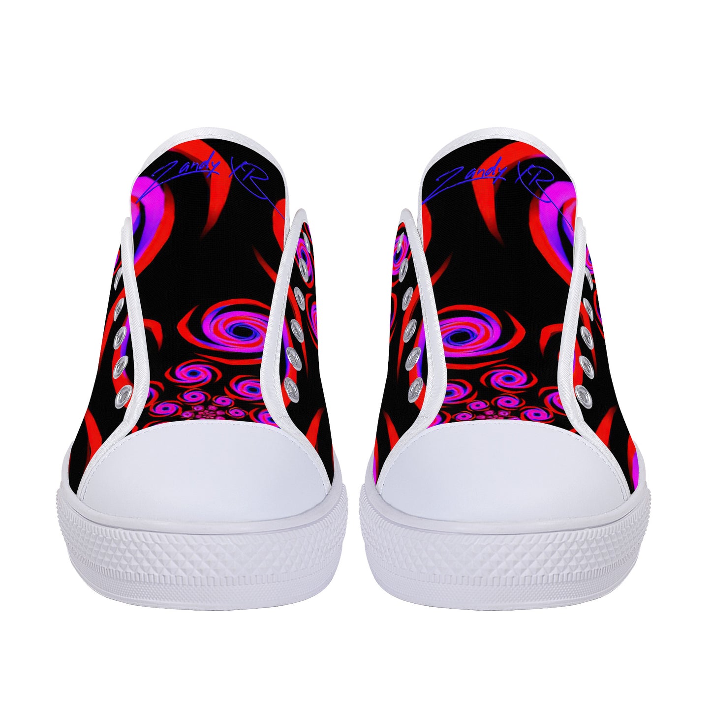 Pink Twisted Low-Top Canvas Shoes- White